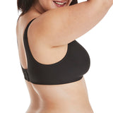 Hanes Women's Smooth Comfort Wireless, Seamless Full-Coverage T-Shirt Bra, Moisture Wicking, Single, Black/Black, 2-Pack, Small