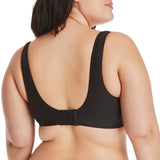 Hanes Women's Smooth Comfort Wireless, Seamless Full-Coverage T-Shirt Bra, Moisture Wicking, Single, Black/Black, 2-Pack, Small