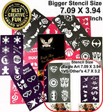 Eagle Art Face Paint Stencils | Bigger Stencils | X-Large 2x2.4, Large 2x1.8, Medium 2x1.4 Size | Flex to Follow Contour Body & Face for Perfect Application | Reusable Adhesive Stencils