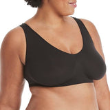 Hanes Women's Cozy Seamless Wire Free Bra, Black, Large