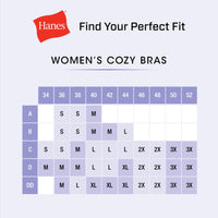Hanes Women's Cozy Seamless Wire-Free Bra, Light Grey Heather, Small