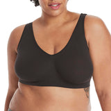 Hanes Women's Cozy Seamless Wire Free Bra, Black, Large