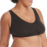 Hanes Women's Cozy Seamless Wire Free Bra, Black, Medium