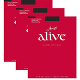 Hanes Womens Set of 3 Alive Full Support Control Top RT Pantyhose B, Jet