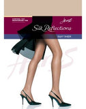 Hanes Women's Control Top Reinforced Toe Silk Reflections Panty Hose, Travel Buff, E/F
