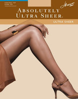 Hanes Women`s Set of 3 Absolutely Ultra Sheer Control Top Sheer Toe Pantyhose A, Barely Black