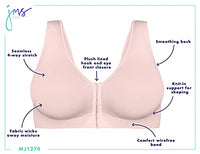 JUST MY SIZE womens Pure Comfort Front Close Wirefree Mj1274 Bra, Sandshell, 6X US