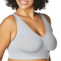 Hanes Women's Get Cozy Pullover ComfortFlex Fit Wirefree Bra, G19F, Light Grey Heather, 3X