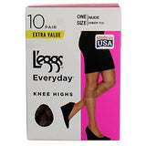 L'eggs womens L'eggs Everyday Women's Nylon Knee Highs Sheer Toe - Multiple Packs Available Pantyhose, Nude 1 10-pack, One Size US