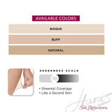 Hanes Silk Reflections Women's Lasting Sheer Control Top Toeless Pantyhose, Buff, G/H