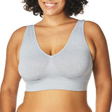 Hanes Women's Get Cozy Pullover ComfortFlex Fit Wirefree Bra, G19F, Light Grey Heather, 3X