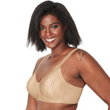 Playtex Women's Secrets All over Smoothing Full-Figure Wirefree Bra US4707, Nude Stripe, 36DDD