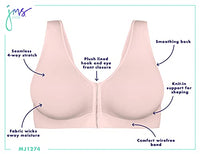 JUST MY SIZE womens Pure Comfort Front Close Wirefree Mj1274 Bra, White, 2X US
