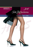 Hanes Women's Control Top Reinforced Toe Silk Reflections Panty Hose, Jet, A/B