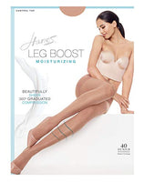 Hanes Women's Leg Boost Moisturizing Pantyhose BB0002, Jet, C-D