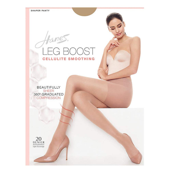 Hanes Women's Leg Boost Cellulite Smoothing Pantyhose BB0001, Little Color, C-D