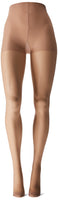 Hanes Women's Control Top Reinforced Toe Silk Reflections Panty Hose, Natural, C/D