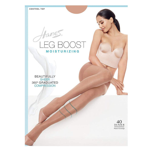 Hanes Women's Leg Boost Moisturizing Pantyhose BB0002, Little Color, E-F
