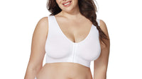 JUST MY SIZE womens Pure Comfort Front Close Wirefree Mj1274 Bra, White, 2X US