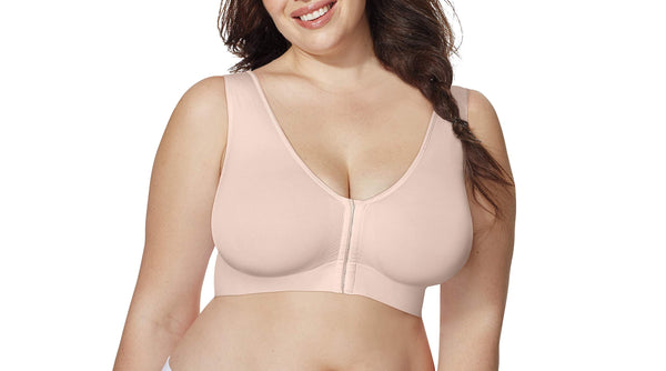 JUST MY SIZE womens Pure Comfort Front Close Wirefree Mj1274 Bra, Sandshell, 4X US