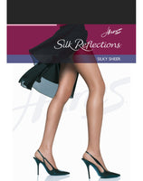 Hanes womens Hanes Women's Silk Reflections Non-control Top Reinforced Toe 716 pantyhose, Jet, E-F US