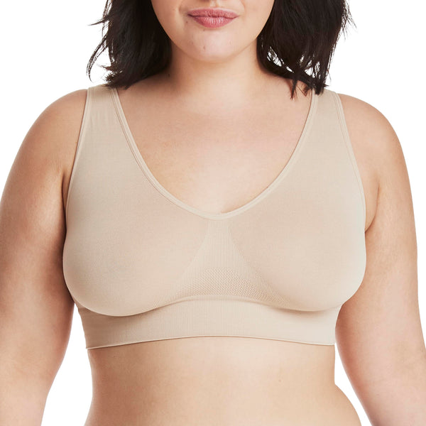 Hanes Women's Cozy Seamless Wire Free Bra, Nude, X-Large – The