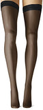 Hanes Women's Silk Reflections Thigh High Stockings Sheer Toe 720, Jet, E-F