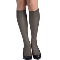 Hanes womens Silk Reflections Silky Sheer Knee Highs with Reinforced Toe 2-Pack(00775)-Jet-3PK