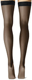 Hanes Women's Silk Reflections Thigh High Stockings Sheer Toe 720, Jet, A-B