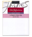 Hanes Silk Reflections Women's Silky Sheer Hosiery, Barely Black, CD (Pack of 3)