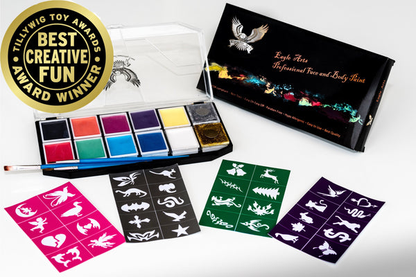 Award Winning Face & Body Paint Professional Palette by Eagle Art Water Based Paint  Non-Toxic FDA Approved Cosmetic Grade Face painting Kit